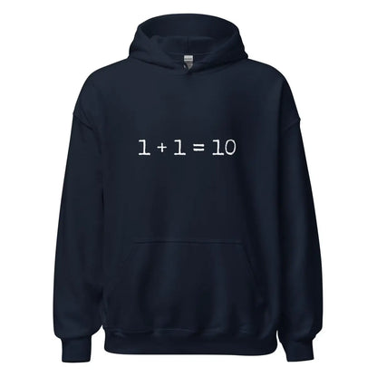 1 + 1 = 10 Hoodie (unisex) - Navy / M