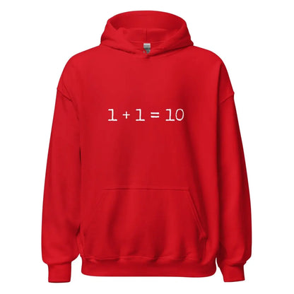 1 + 1 = 10 Hoodie (unisex) - Red / M