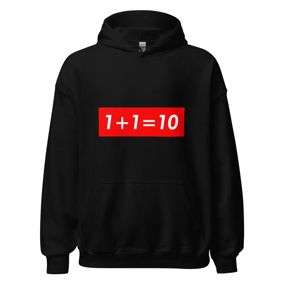 1 + 1 = 10 Sign Hoodie (unisex) - Black / M