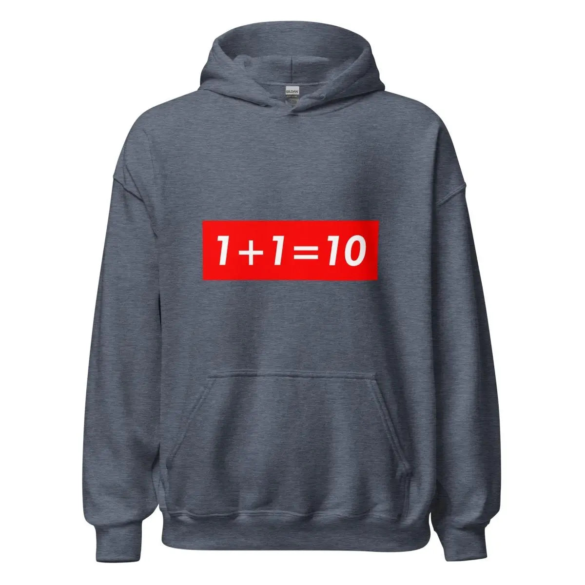 1 + 1 = 10 Sign Hoodie (unisex) - Heather Sport Dark Navy / M