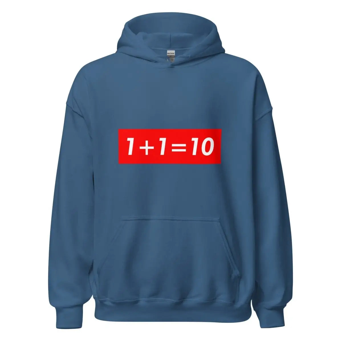 1 + 1 = 10 Sign Hoodie (unisex) - Indigo Blue / M