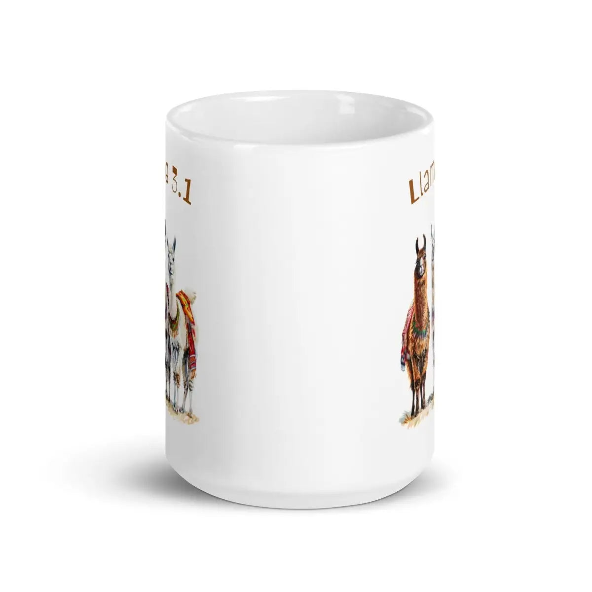 3 Llama 3.1 Llamas White Glossy Mug