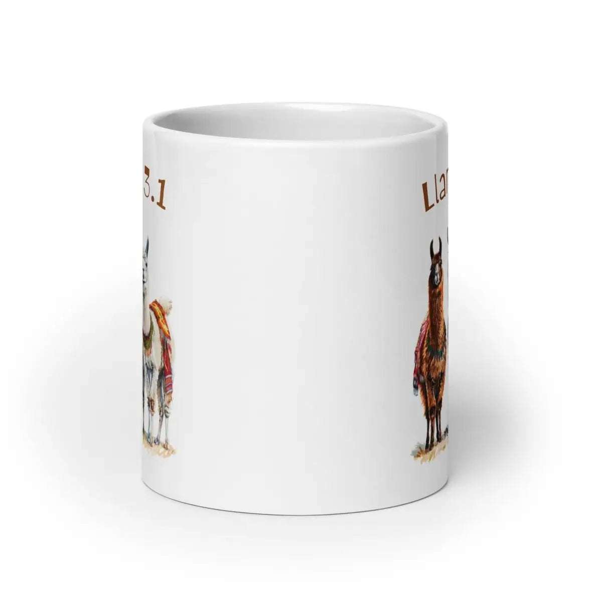 3 Llama 3.1 Llamas White Glossy Mug