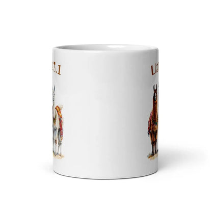 3 Llama 3.1 Llamas White Glossy Mug