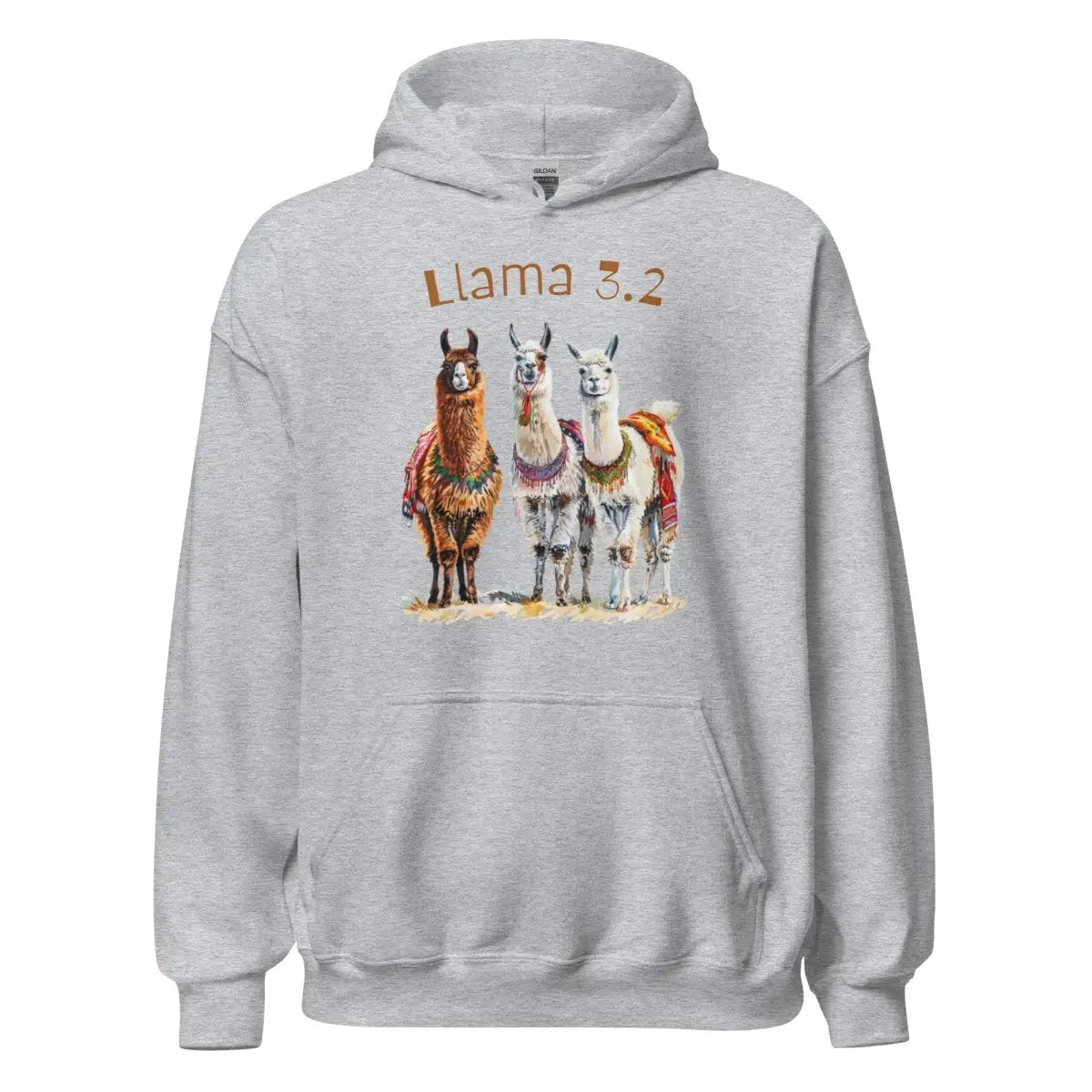 3 Llama 3.2 Llamas Hoodie (unisex) - Sport Grey / M