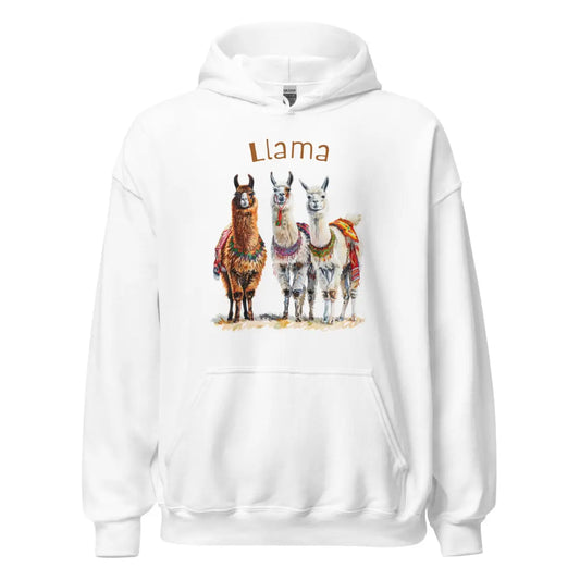 The 3 Llama Llamas Hoodie (unisex) White / m.