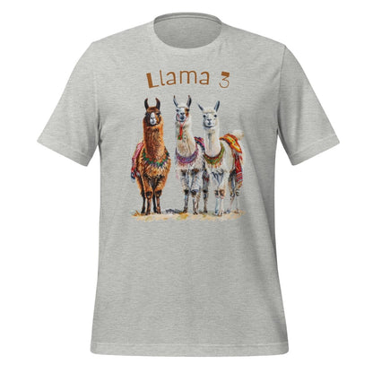 3 Llama 3 Llamas T - Shirt (unisex) - Athletic Heather - AI Store