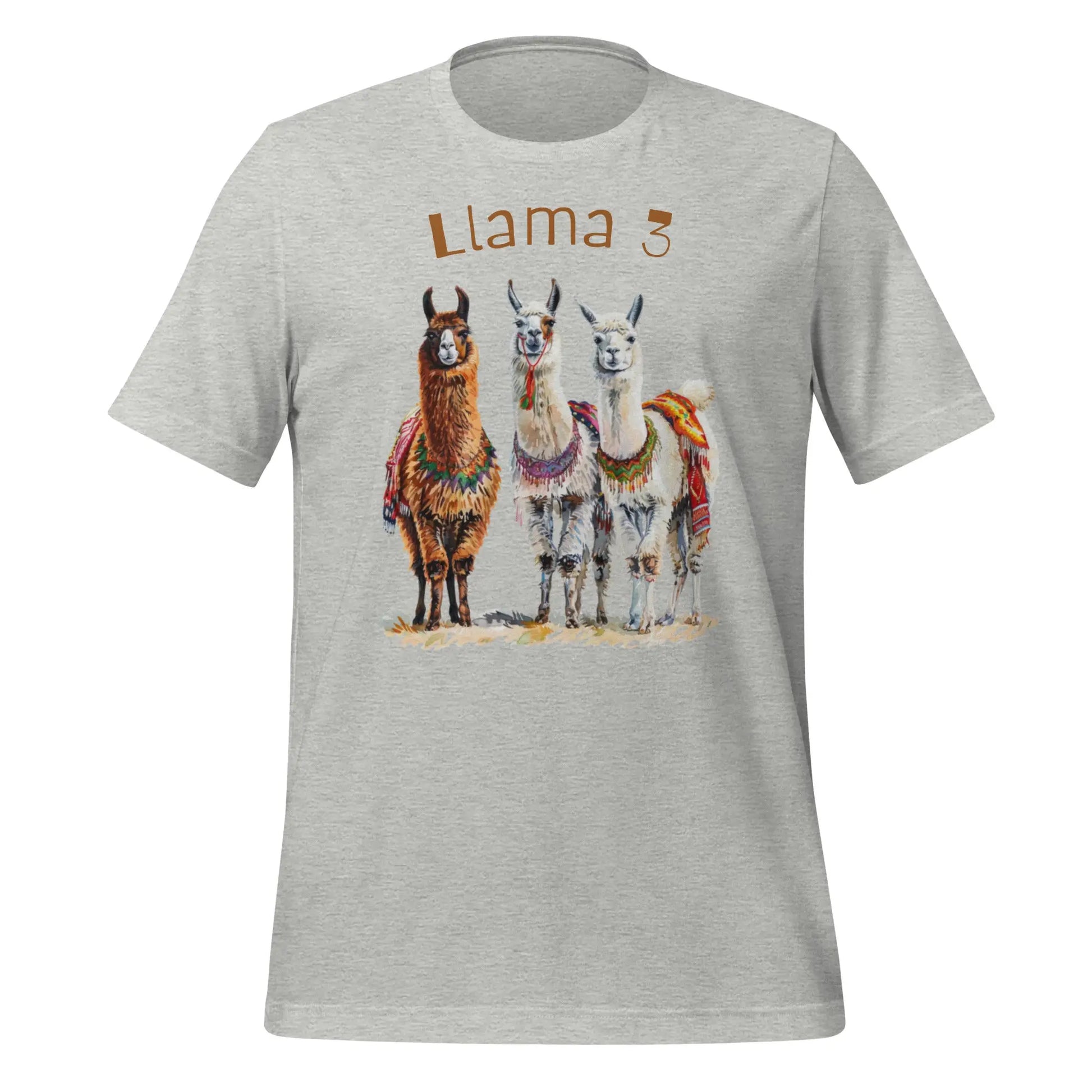 3 Llama 3 Llamas T-Shirt (unisex) - Athletic Heather / M