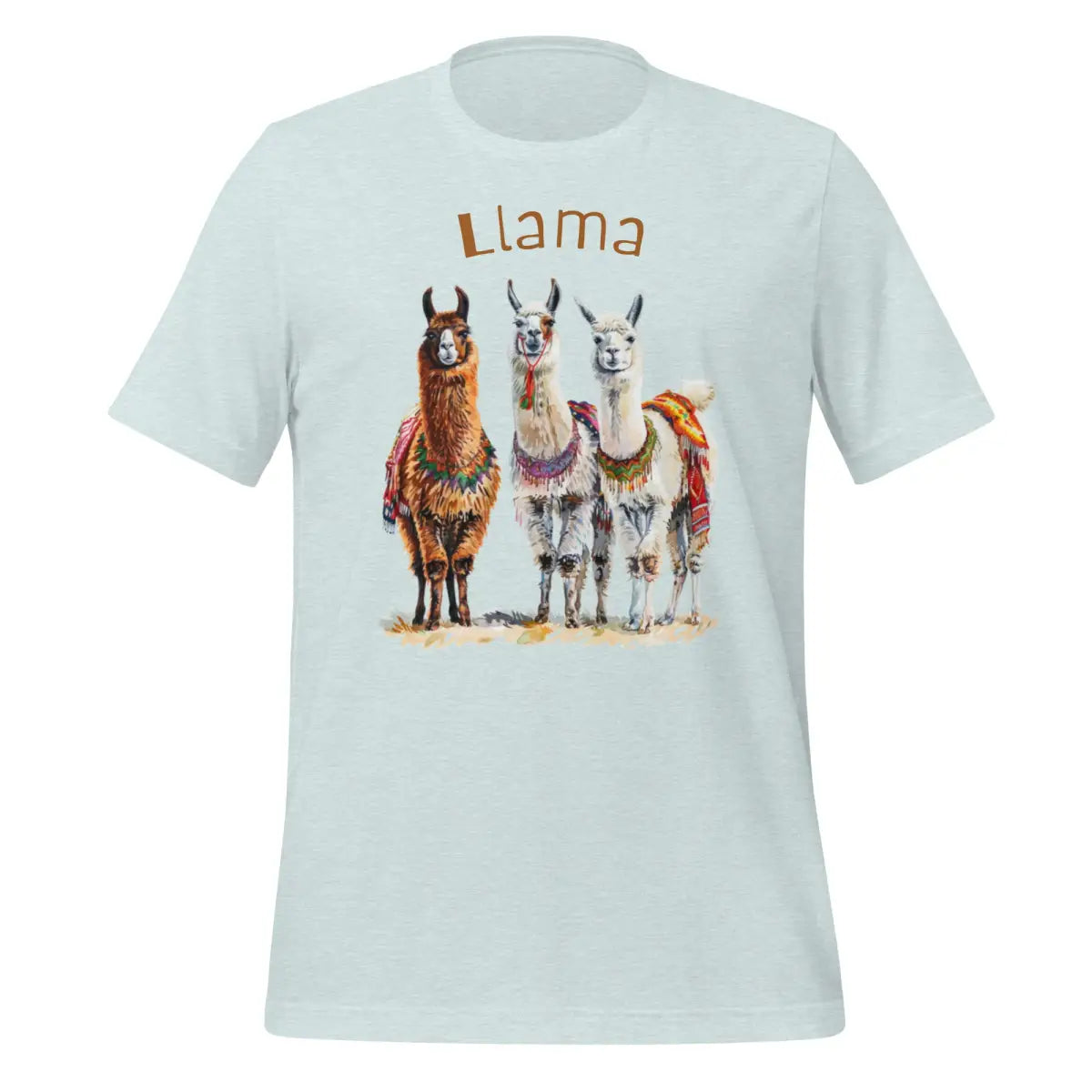 The 3 Llama Llamas T-shirt (unisex) Heather Prism Ice Blue / m.