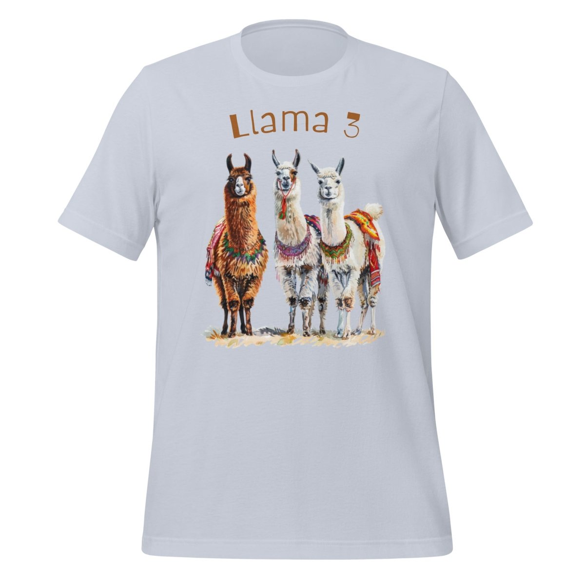 3 Llama 3 Llamas T - Shirt (unisex) - Light Blue - AI Store