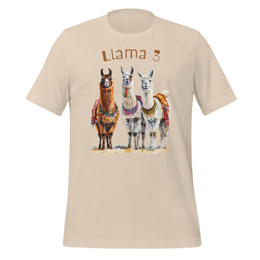 3 Llama 3 Llamas T - Shirt (unisex) - Soft Cream - AI Store