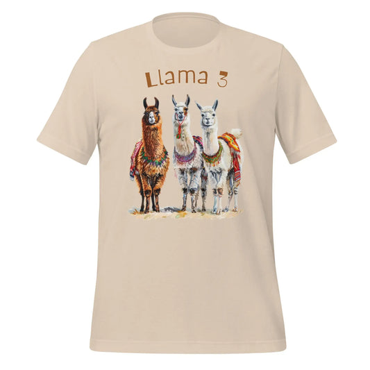 3 Llama 3 Llamas T-Shirt (unisex) - Soft Cream / M