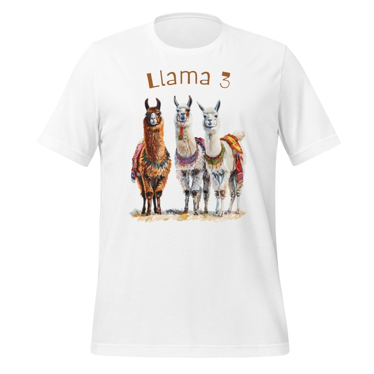 3 Llama 3 Llamas T - Shirt (unisex) - White - AI Store