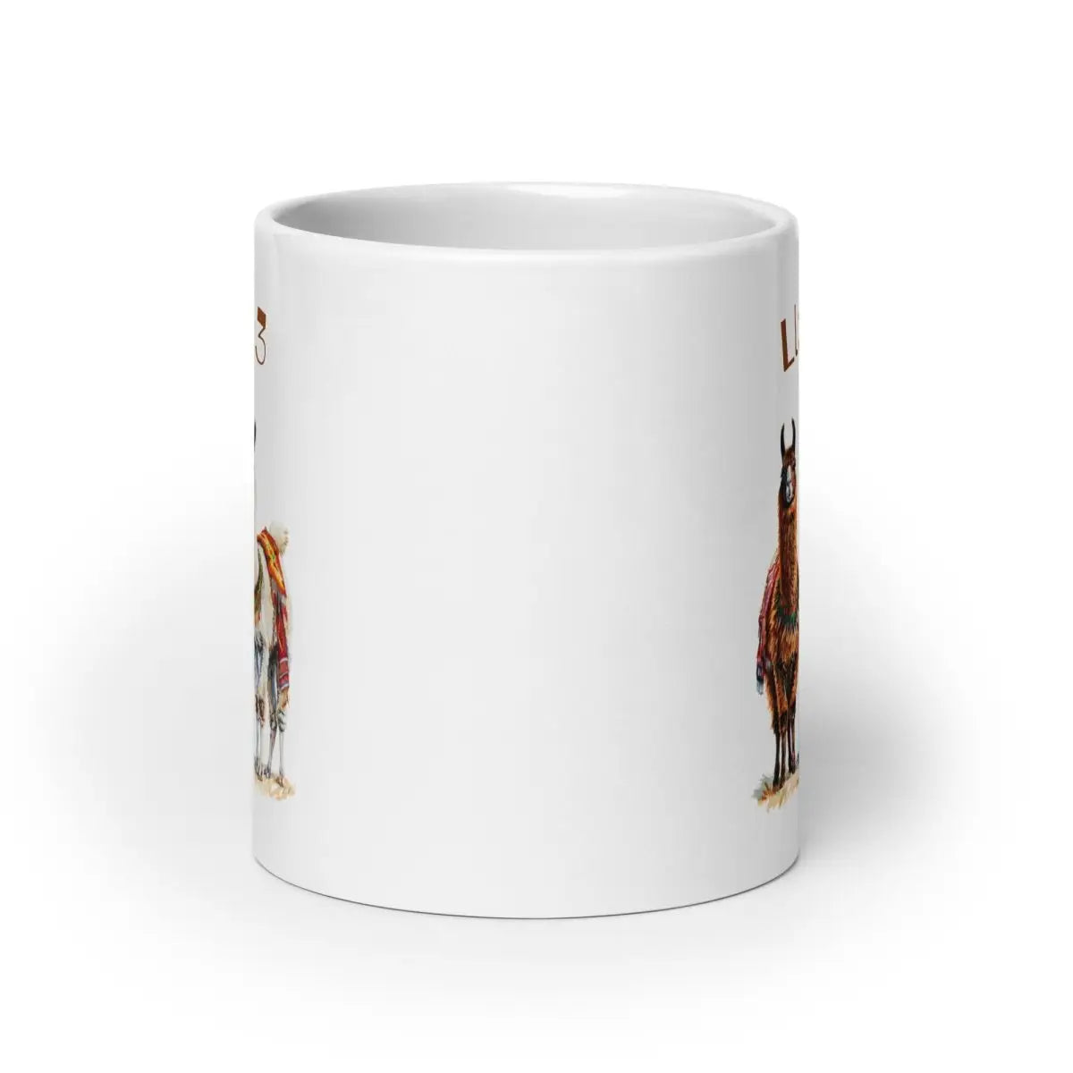 3 Llama 3 Llamas White Glossy Mug