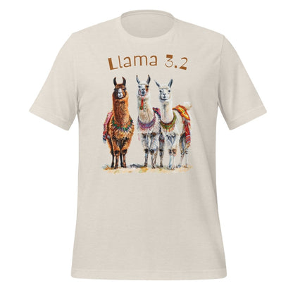 3 Llama 3.2 Llamas T-Shirt (unisex) - Heather Dust - AI Store