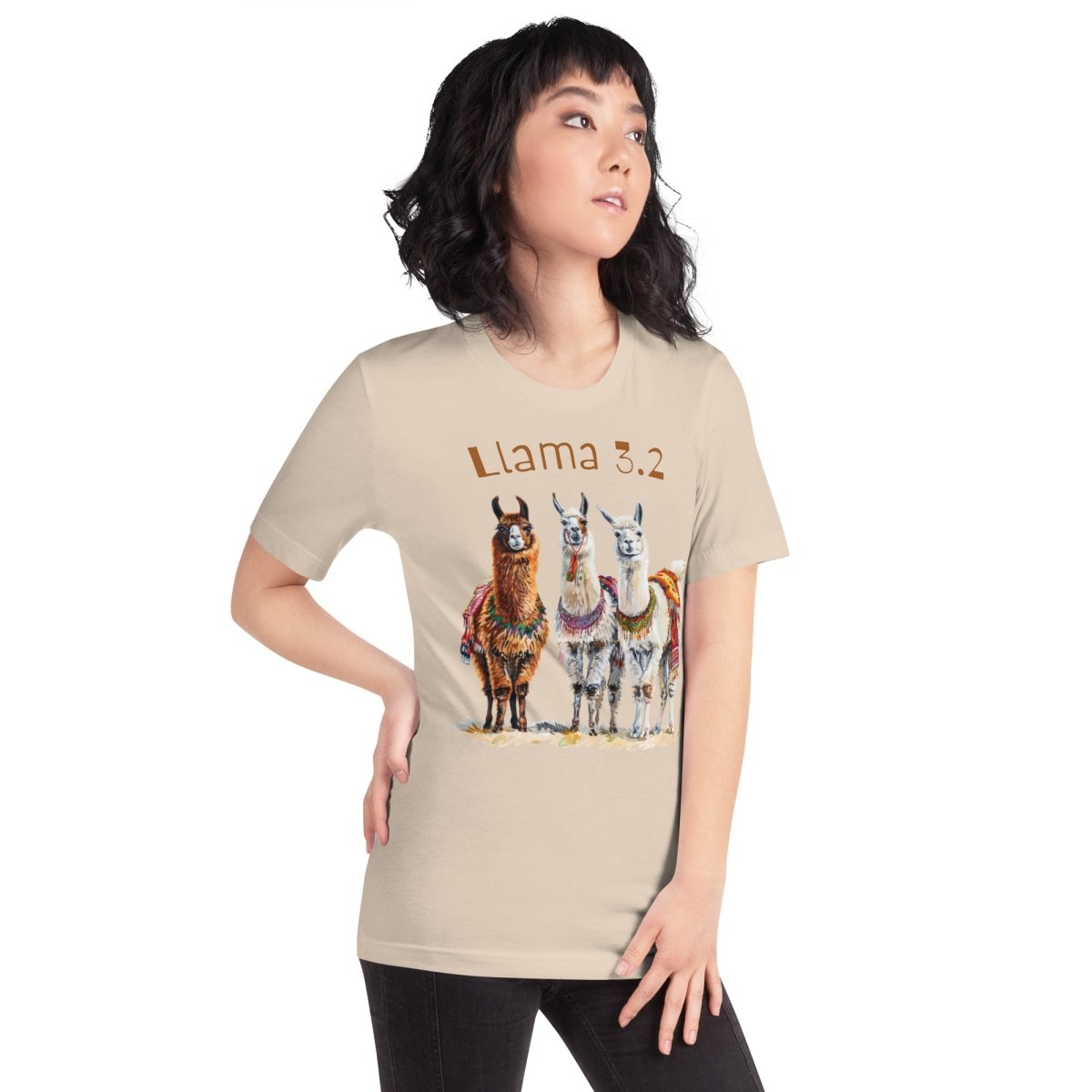 3 Llama 3.2 Llamas T-Shirt (unisex) - Soft Cream - AI Store