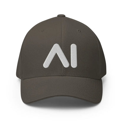 3D Puff AI Logo Closed-Back Baseball Cap - Dark Grey / S/M