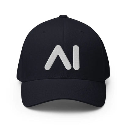 3D Puff AI Logo Closed-Back Baseball Cap - Dark Navy / S/M