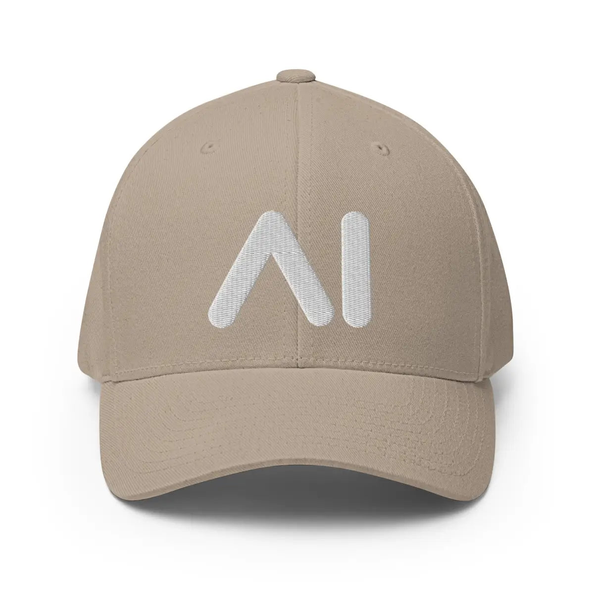 3D Puff AI Logo Closed-Back Baseball Cap - Khaki / S/M