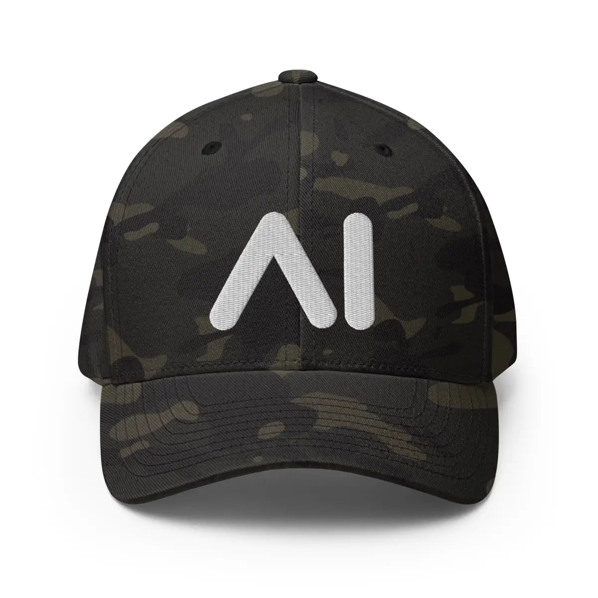 3D Puff AI Logo Closed-Back Baseball Cap - Multicam Black / S/M