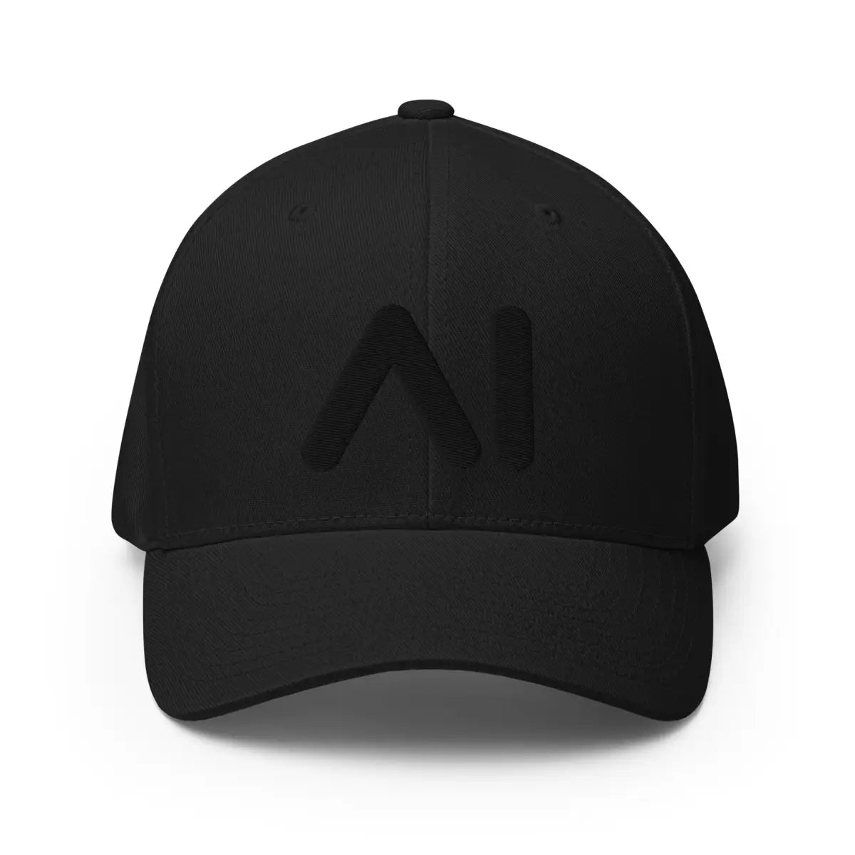 3D Puff AI Logo Closed-Back Baseball Cap V2 - Black / S/M