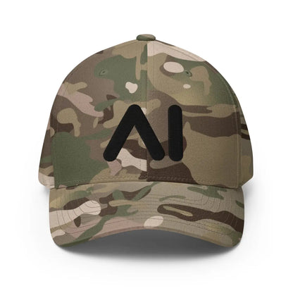 3D Puff AI Logo Closed-Back Baseball Cap V2 - Multicam Green / S/M