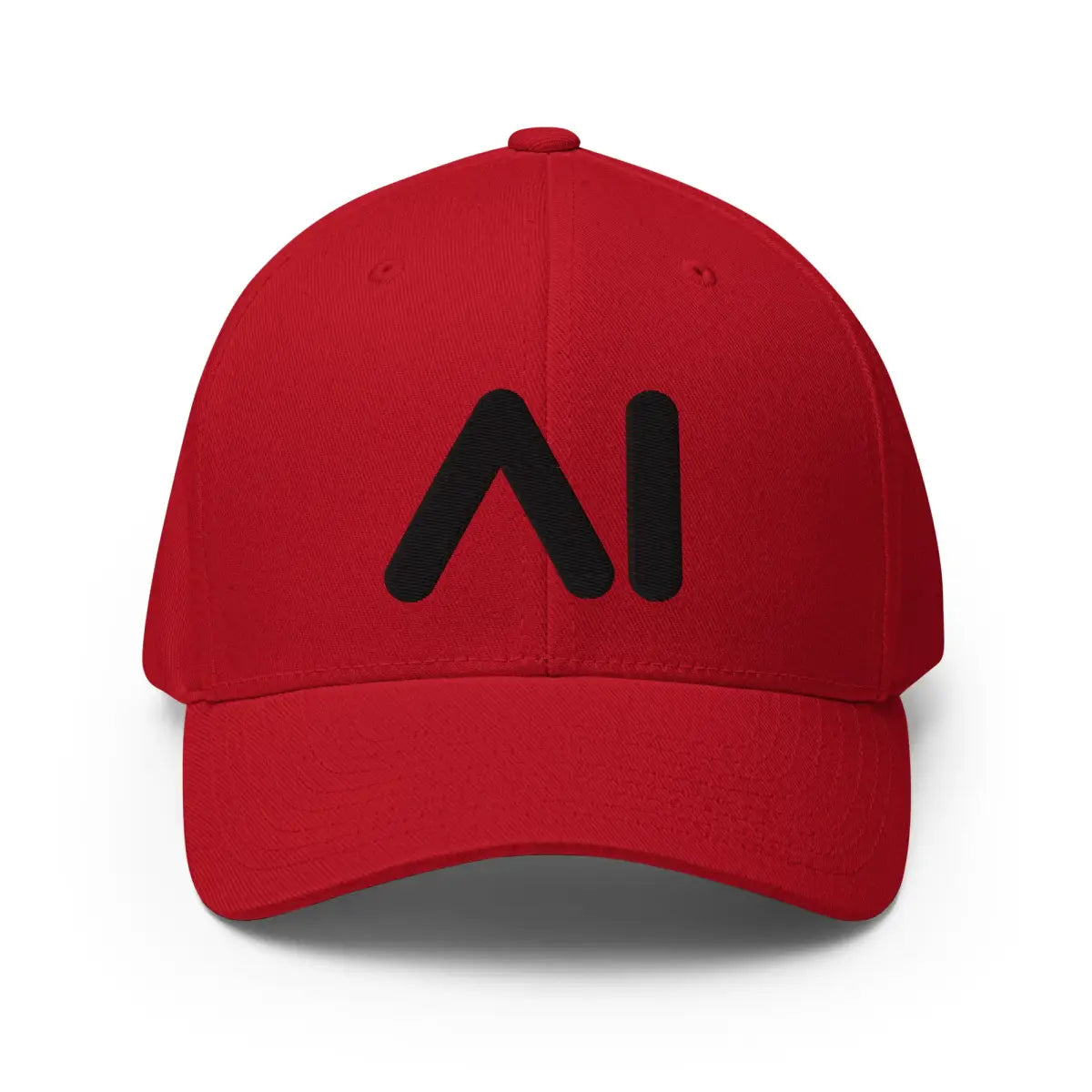 3D Puff AI Logo Closed-Back Baseball Cap V2 - Red / S/M