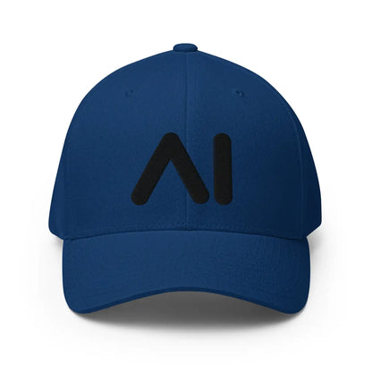 3D Puff AI Logo Closed-Back Baseball Cap V2 - Royal Blue / S/M