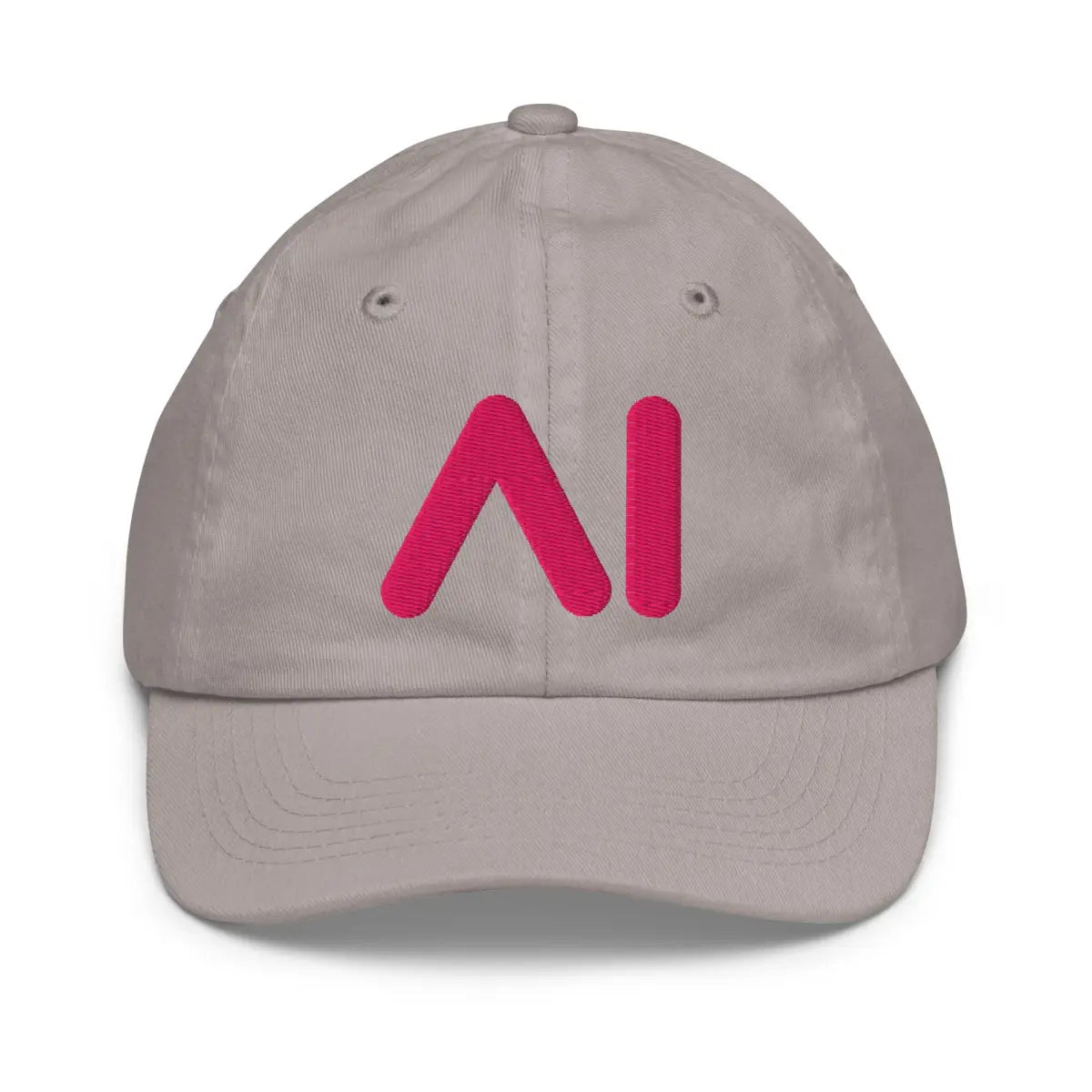 3D Puff Pink Al Logo Youth Baseball Cap (children) - Grey