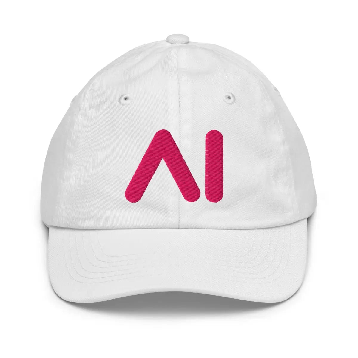 3D Puff Pink Al Logo Youth Baseball Cap (children) - White