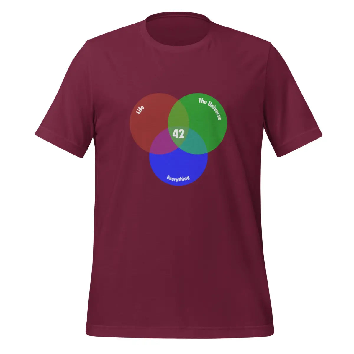 42 Venn Diagram T-Shirt (unisex) - Maroon / M