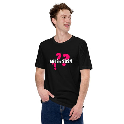 AGI in 2024??? Question T-Shirt (unisex) - Black - AI Store