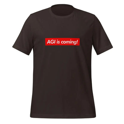 AGI is coming! Sign T-Shirt (unisex) - Brown / M