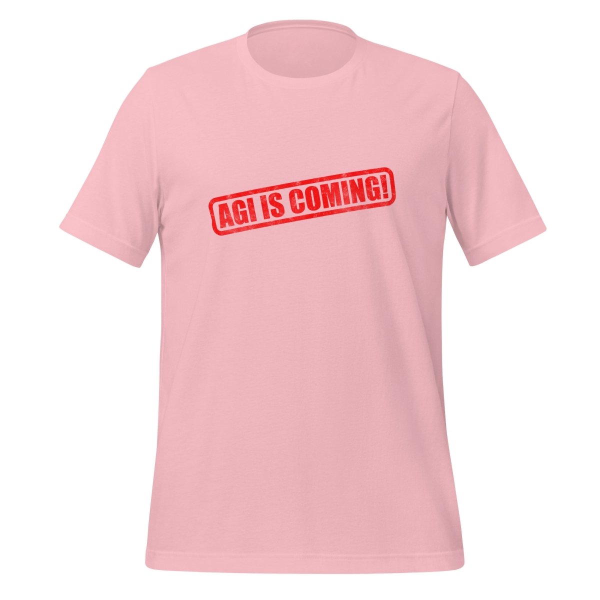 AGI IS COMING! Stamp T-Shirt (unisex) - Pink - AI Store