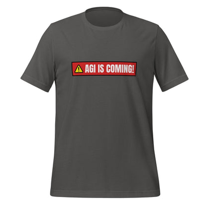 AGI IS COMING! Warning T-Shirt (unisex) - Asphalt - AI Store