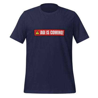 AGI IS COMING! Warning T-Shirt (unisex) - Navy - AI Store