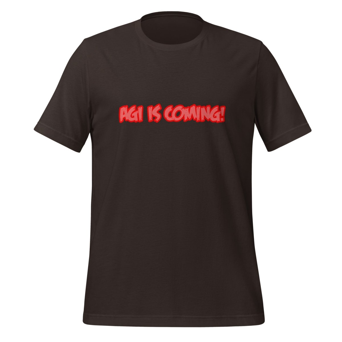 AGI IS COMMING! Horror T-Shirt (unisex) - Brown - AI Store