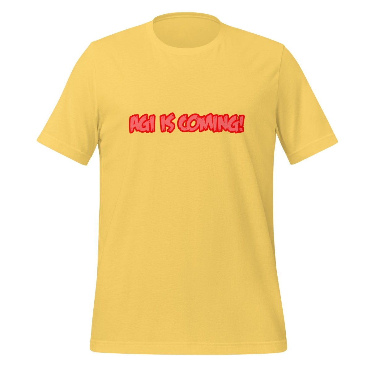 AGI IS COMMING! Horror T-Shirt (unisex) - Yellow - AI Store