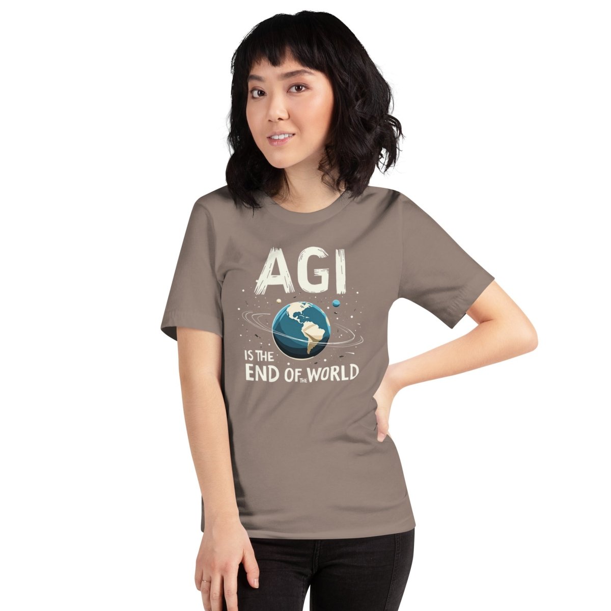 AGI is the End of the World T-Shirt (unisex) - Pebble - AI Store