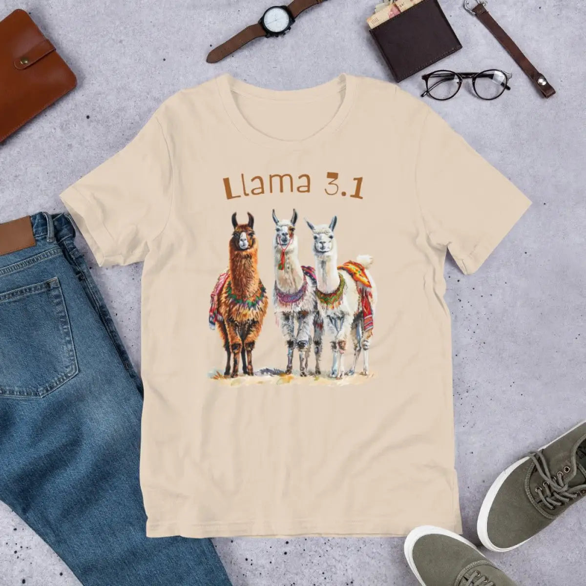 3 Llama 3.1 Llamas T-Shirt (unisex)