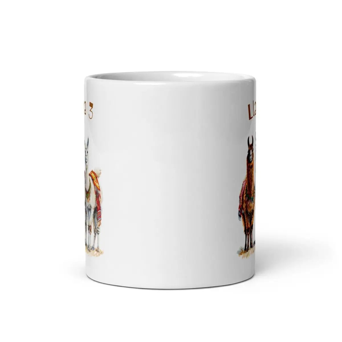 3 Llama 3 Llamas White Glossy Mug