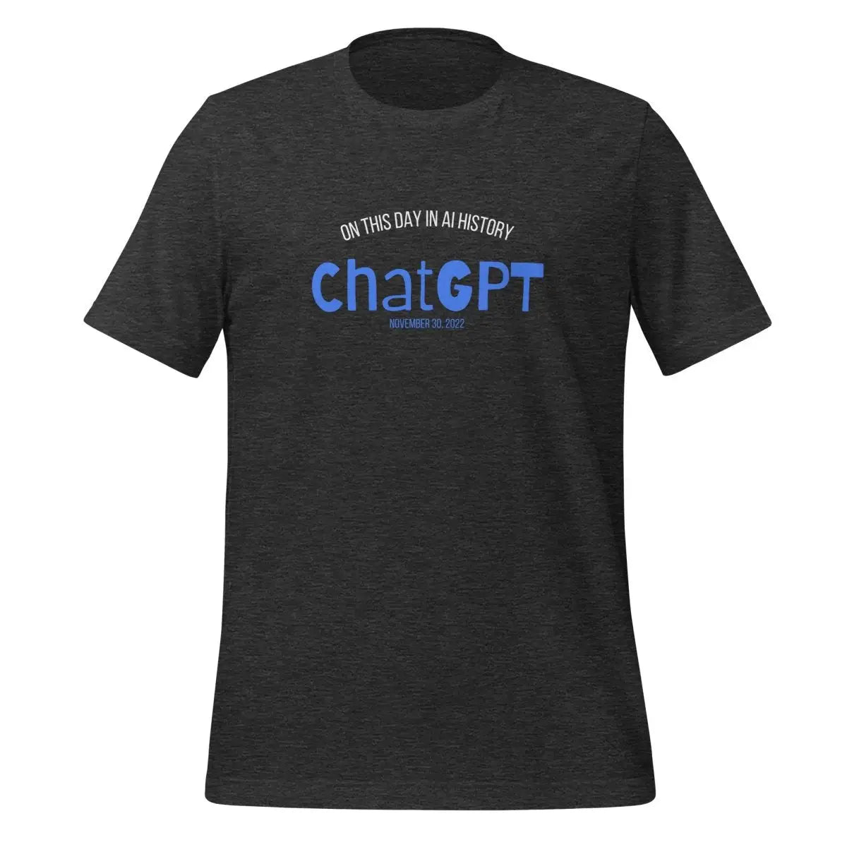 A Day in AI History - ChatGPT T-Shirt (unisex) - Dark Grey Heather / M