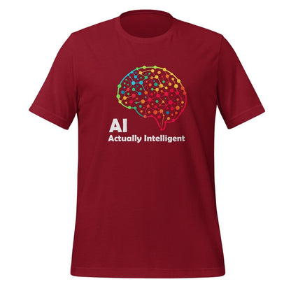 AI - Actually Intelligent T-Shirt (unisex) - Cardinal - AI Store