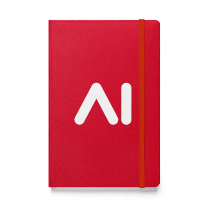 AI Logo Hardcover Bound Notebook - Red