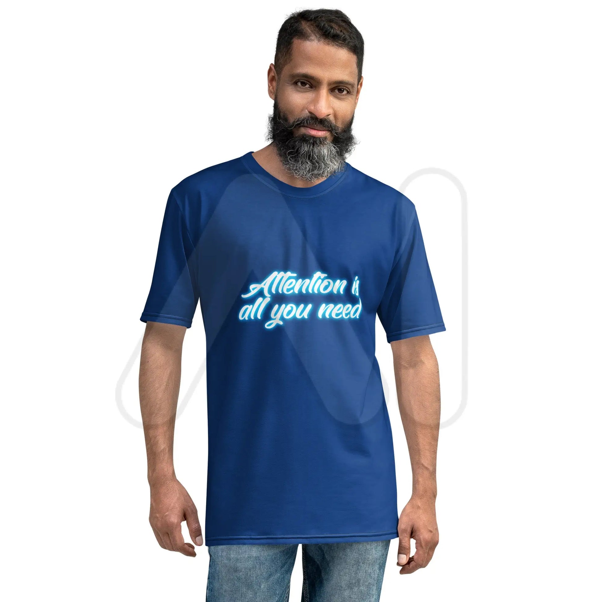 All-Over Print Attention is all you need Neon T-Shirt (men)