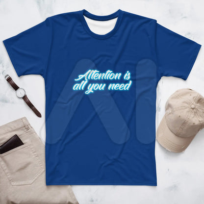 All-Over Print Attention is all you need Neon T-Shirt (men)