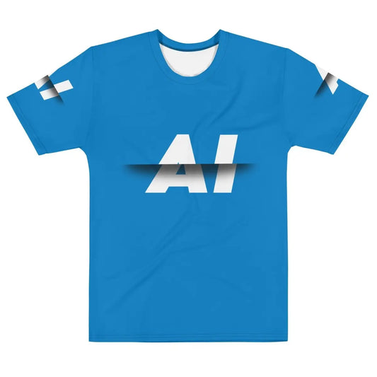 All-Over Print Blue AI Slice T-Shirt (men) - M