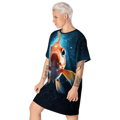 All-Over Print Goldfish T-Shirt Dress (women)