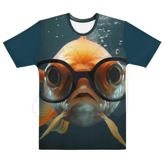 All-Over Print Goldfish with Glasses T-Shirt (men) - M