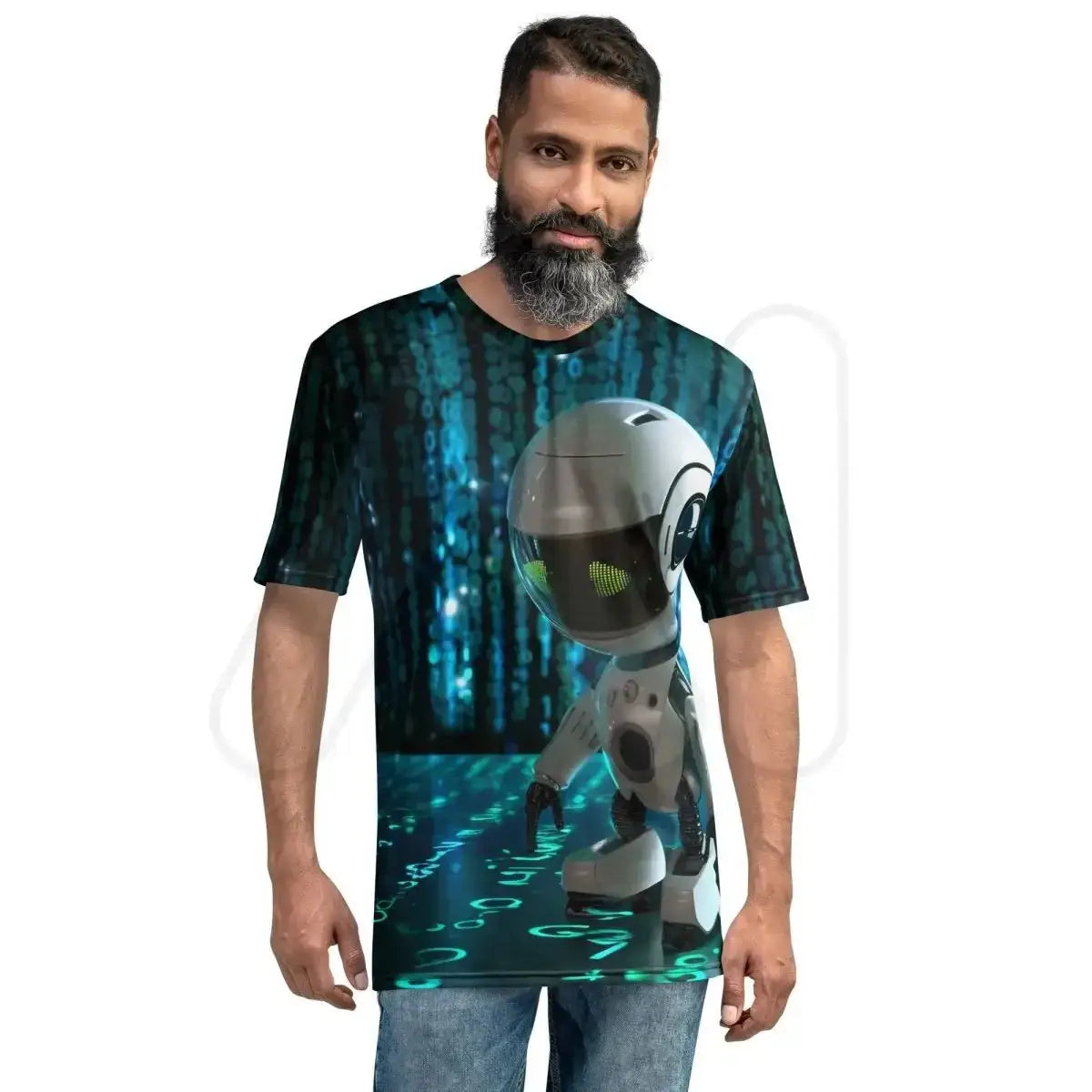 All-Over Print Hacking Robot Hero T-Shirt (men)